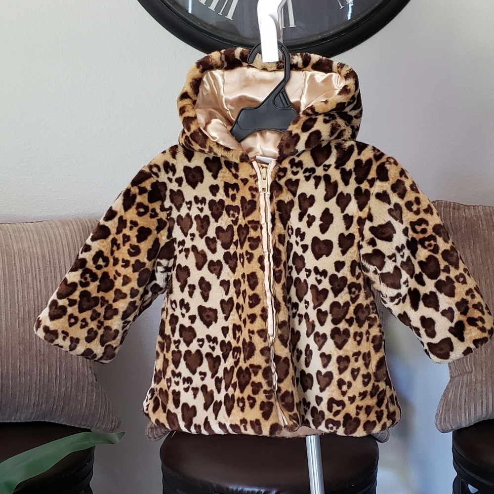 Little Me Heart Shaped Leopard Print Jacket 18M